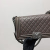 Quilted Caviar Old Medium Boy Bag Brown