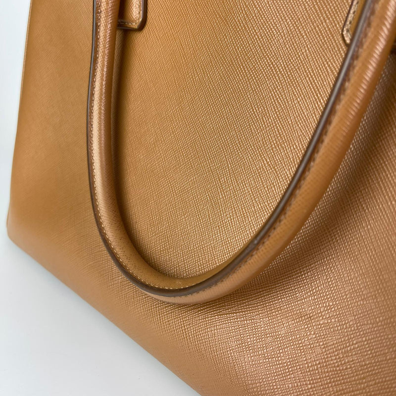 Prada Small Galleria Saffiano Leather Bag - Caramel