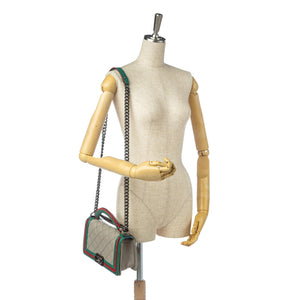 Medium Boy Flap Bag with Handle Beige