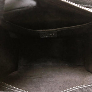 Drummed Leather Nano Luggage Tote Black