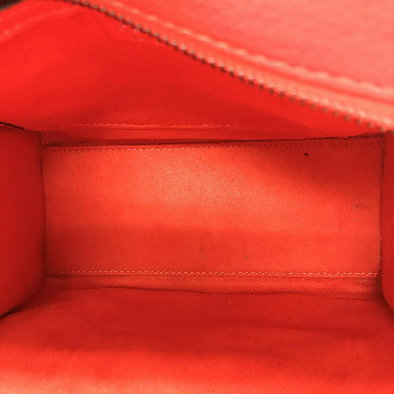 Drummed Leather Nano Luggage Tote Red