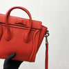 Drummed Leather Nano Luggage Tote Red