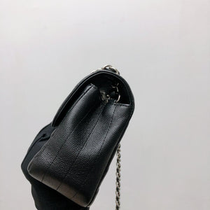 Mini Flap Bag Chevron Caviar Black