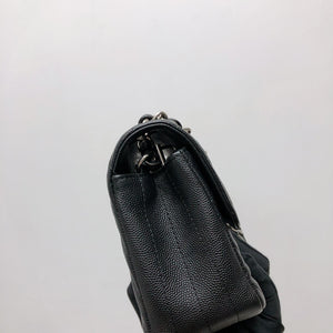 Mini Flap Bag Chevron Caviar Black