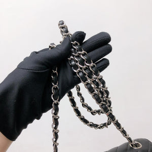 Mini Flap Bag Chevron Caviar Black