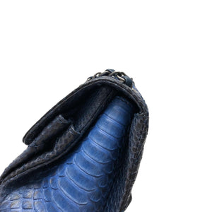Medium Bag Python Leather Blue