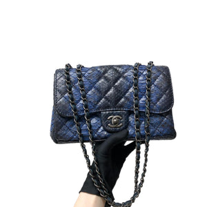Medium Bag Python Leather Blue