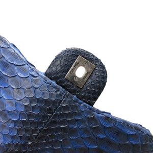Medium Bag Python Leather Blue