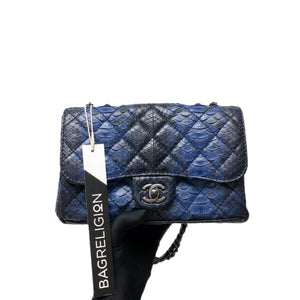 Medium Bag Python Leather Blue