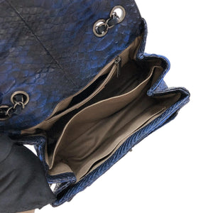 Medium Bag Python Leather Blue