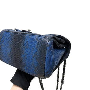 Medium Bag Python Leather Blue