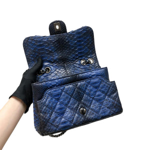 Medium Bag Python Leather Blue