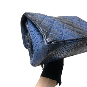 Medium Bag Python Leather Blue