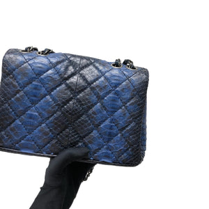 Medium Bag Python Leather Blue