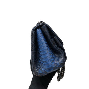 Medium Bag Python Leather Blue