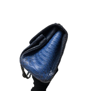 Medium Bag Python Leather Blue