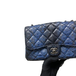 Medium Bag Python Leather Blue
