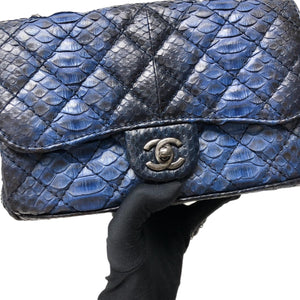 Medium Bag Python Leather Blue