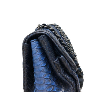 Medium Bag Python Leather Blue
