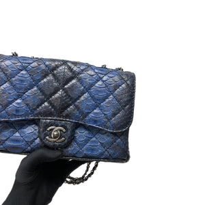 Medium Bag Python Leather Blue