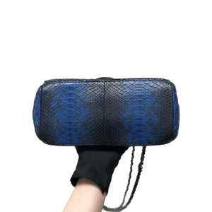 Medium Bag Python Leather Blue