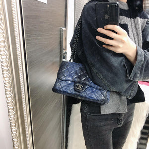 Medium Bag Python Leather Blue