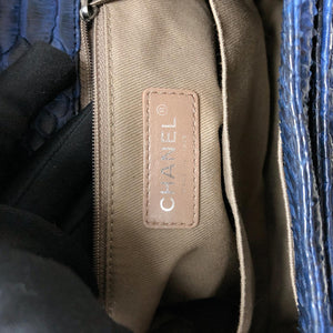 Medium Bag Python Leather Blue