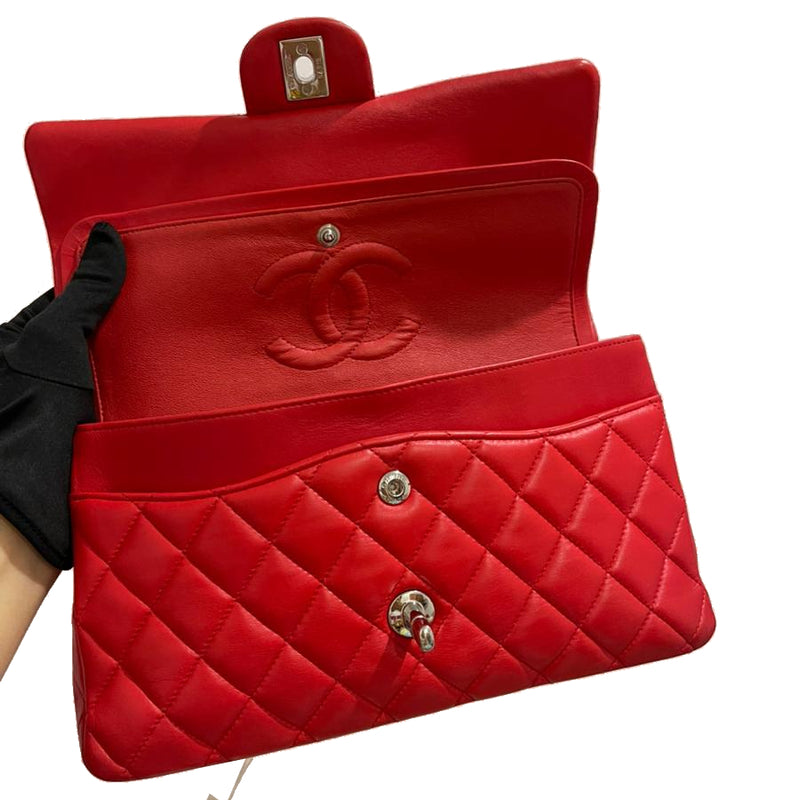 chanel classic red caviar bag