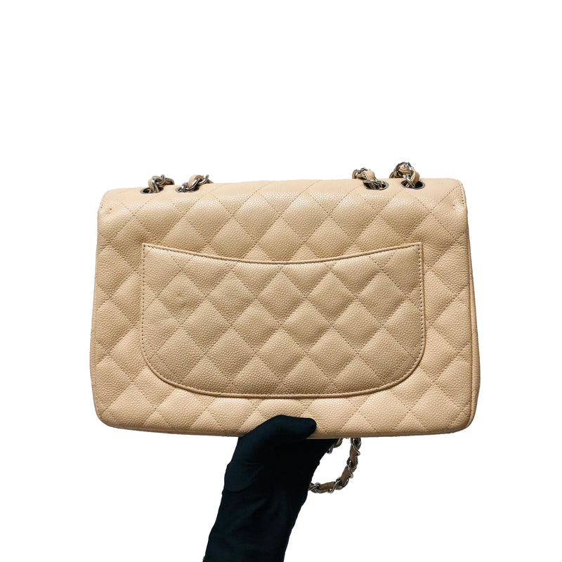 Classic single Flap Beige SHW