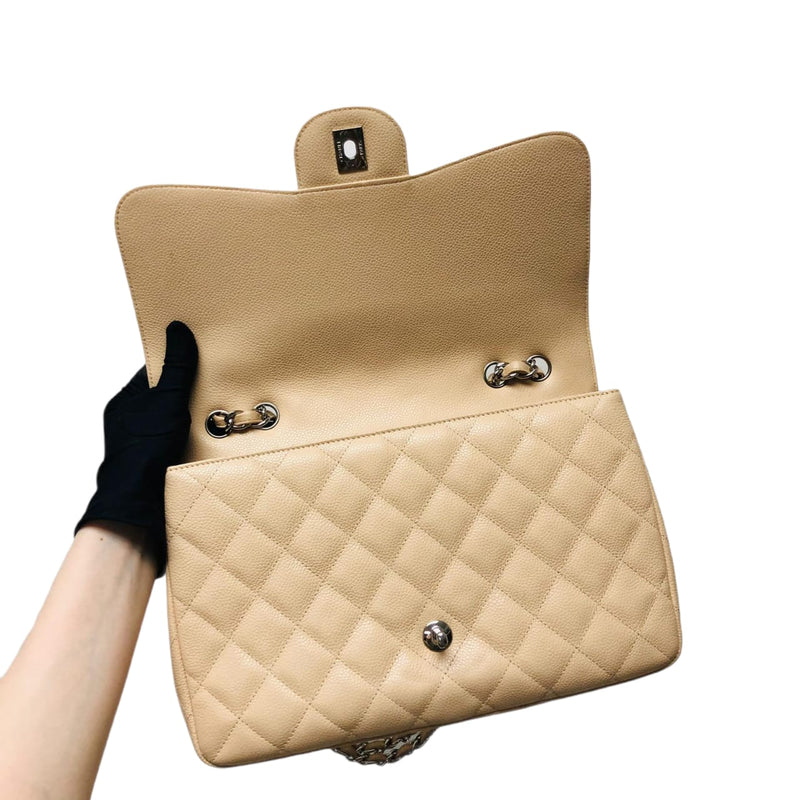 Classic single Flap Beige SHW