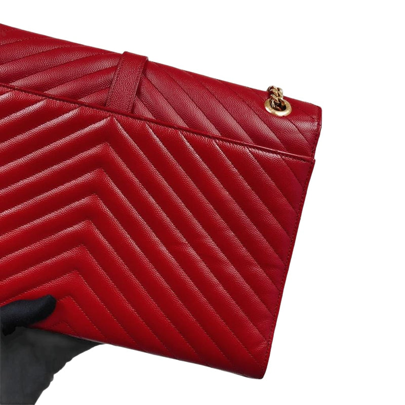 Envelope Large in Chevron Quilted Leather Red