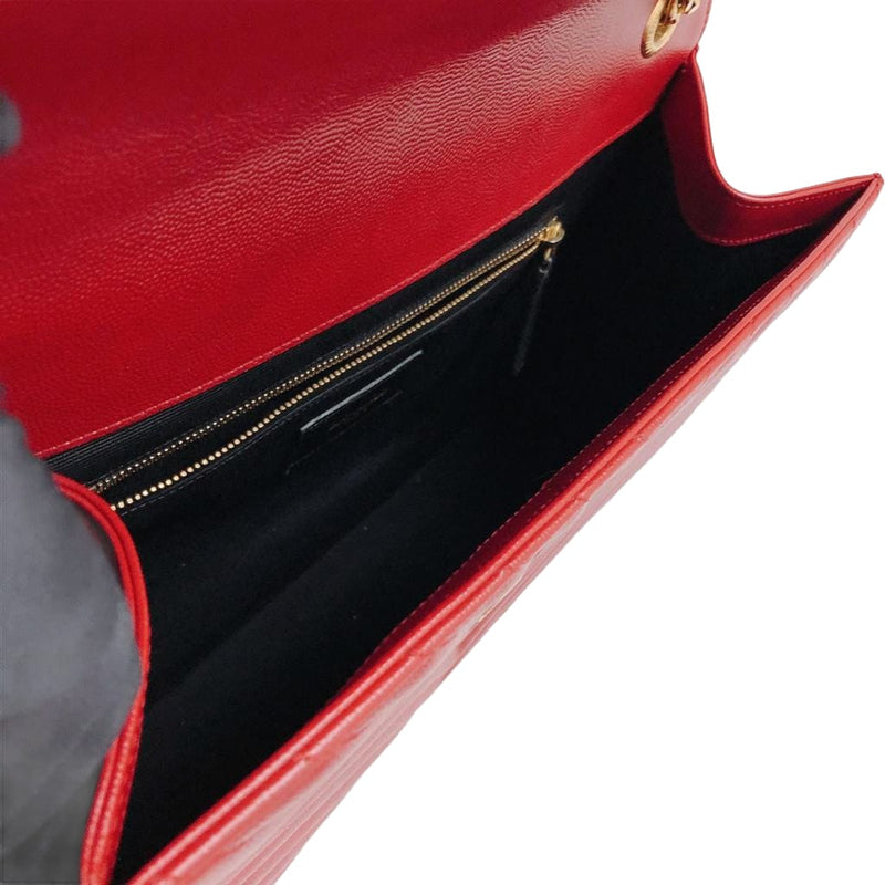 Envelope Large in Chevron Quilted Leather Red
