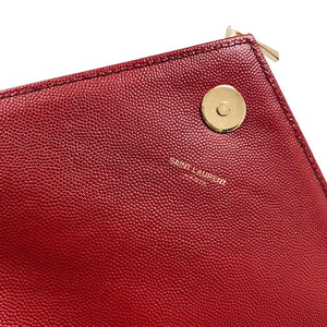 Envelope Large in Chevron Quilted Leather Red