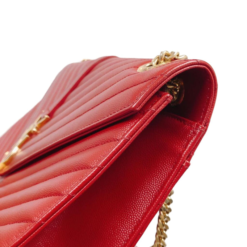 Envelope Large in Chevron Quilted Leather Red