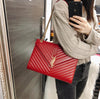 Envelope Large in Chevron Quilted Leather Red