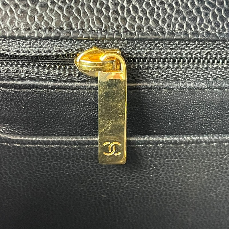 Classic Jumbo Single Flap Black 24K Coated GHW