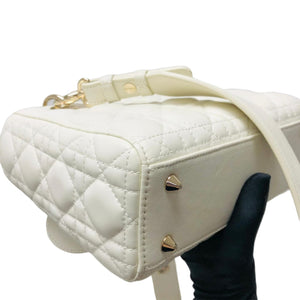 Lady Dior Lucky Badges Cannage Lambskin Small Bag White