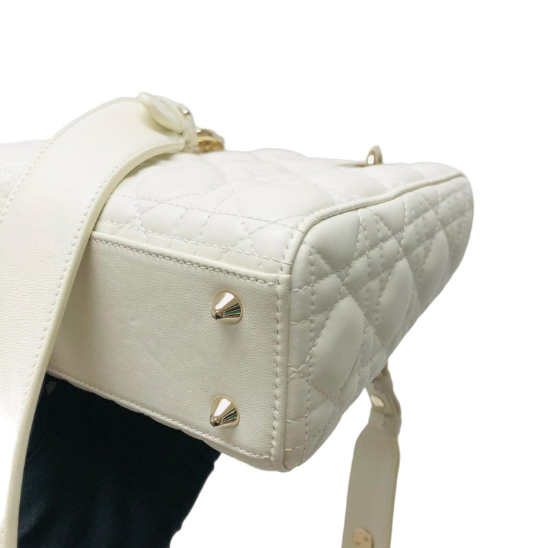 Lady Dior Lucky Badges Cannage Lambskin Small Bag White