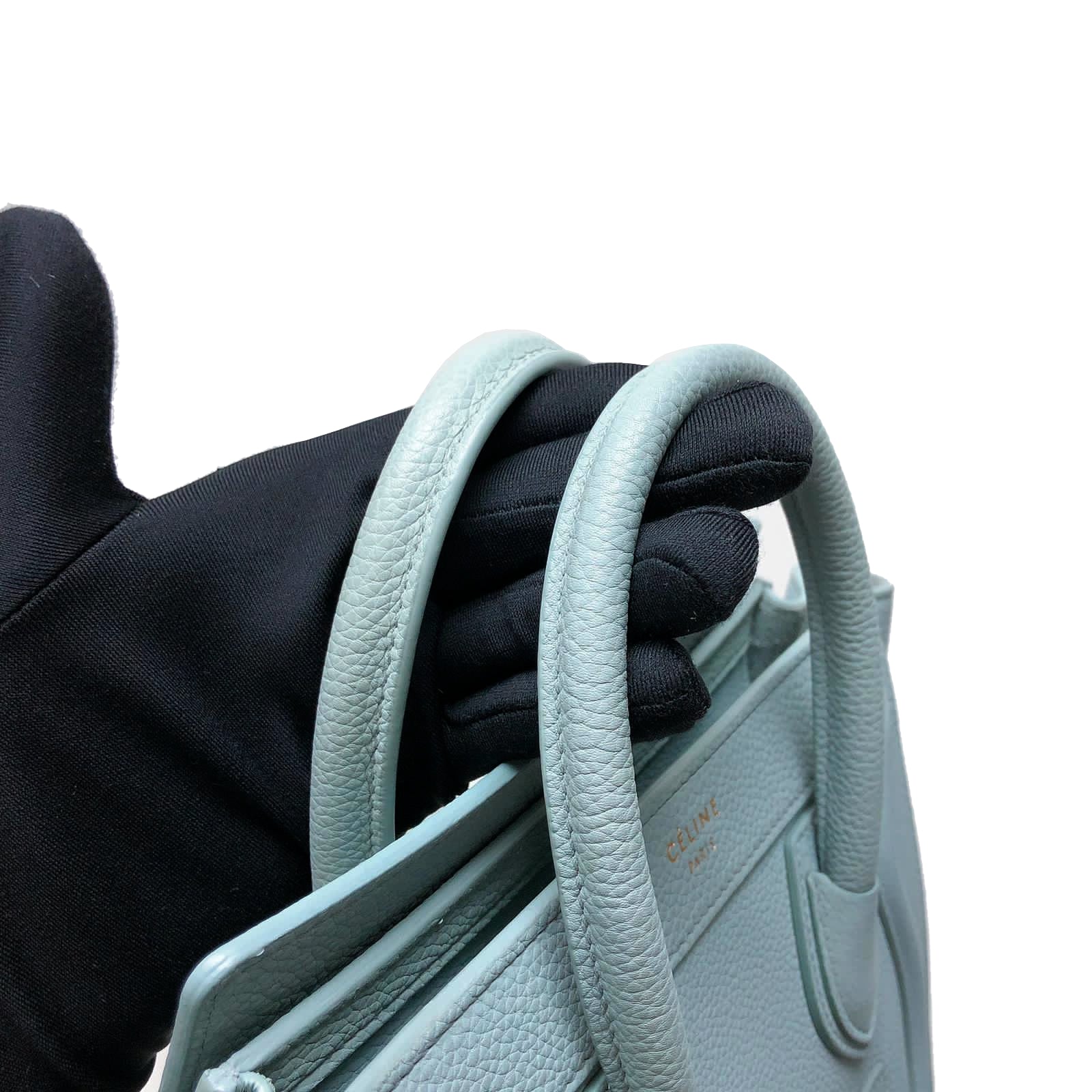 Celine Nano Luggage Grained Leather Tote Sky Blue – Bag Religion