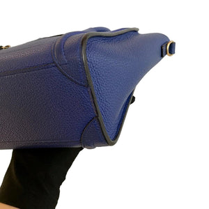Leather Nano Luggage Tote Blue