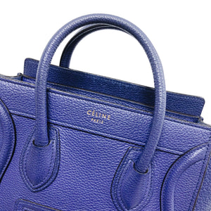 Leather Nano Luggage Tote Blue