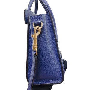 Leather Nano Luggage Tote Blue