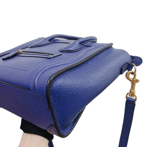 Leather Nano Luggage Tote Blue