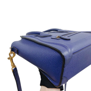Leather Nano Luggage Tote Blue