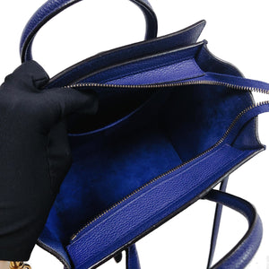 Leather Nano Luggage Tote Blue