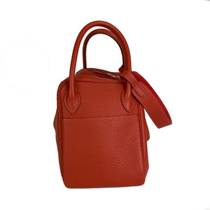 Lindy 30 Bougainvillea Interior Clemence Leather Shoulder Bag Brick