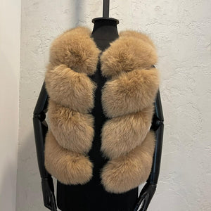 Fox Fur Vest Caramel