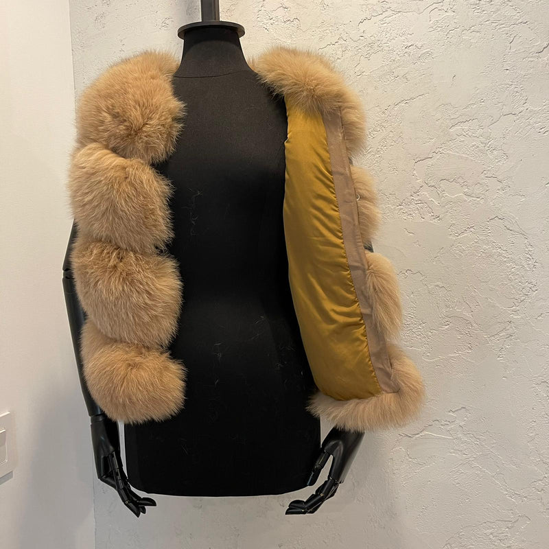 Fox Fur Vest Caramel