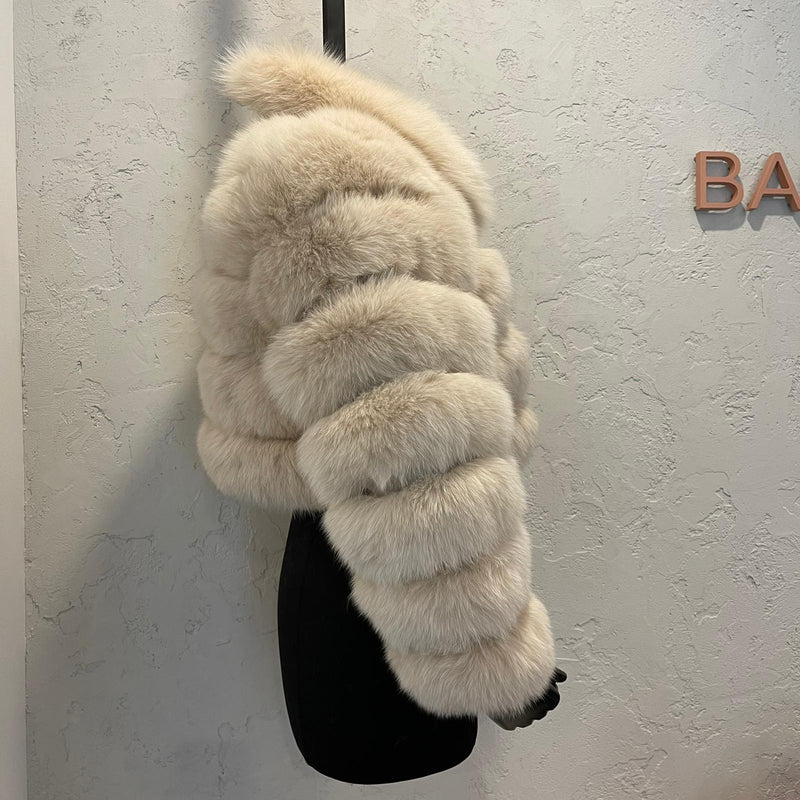 Fox Fur Jacket Beige