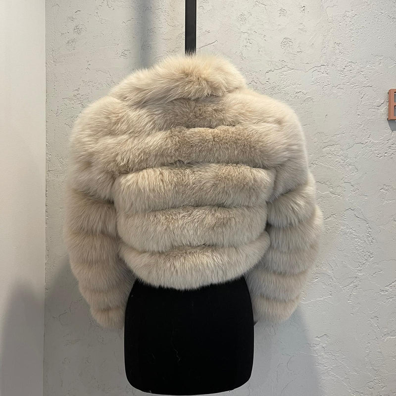 Fox Fur Jacket Beige